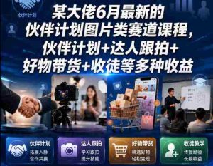 某大佬6月最新的伙伴计划图片类赛道课程，伙伴计划+达人跟拍+好物带货+收徒等多种收益-任任的小木屋 - 热点知汇