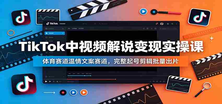 TikTok中视频解说变现实操课：体育赛道温情文案赛道，完整起号剪辑批量出片-任任的小木屋 - 热点知汇