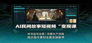 AI民间故事短视频变现课：账号起号运营，完整生产流程，提示指令素材全套实操教学-任任的小木屋 - 热点知汇