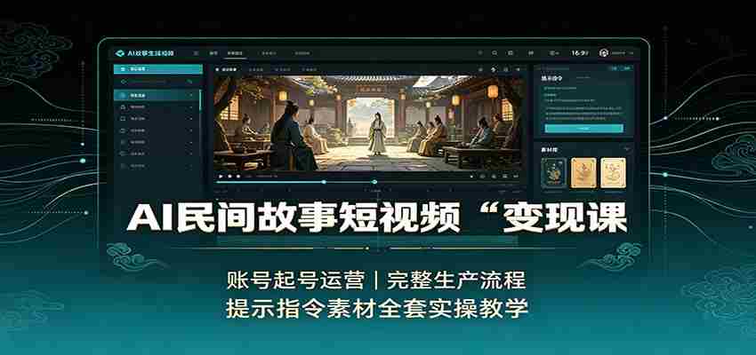 AI民间故事短视频变现课：账号起号运营，完整生产流程，提示指令素材全套实操教学-任任的小木屋 - 热点知汇