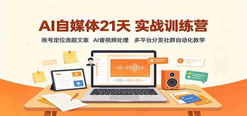 AI自媒体21天实战训练营：账号定位选题文案，AI音视频处理，多平台分发社群自动化教学-任任的小木屋 - 热点知汇