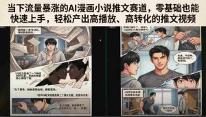 当下流量暴涨的AI漫画小说推文赛道，零基础也能快速上手，轻松产出高播放、高转化的推文视频-任任的小木屋 - 热点知汇