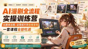 AI漫剧全流程实操训练营,从脚本出图、运镜成片到合规变现,一套课程全部吃透-任任的小木屋 - 热点知汇