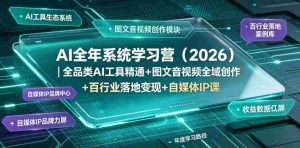 AI全年系统学习营（2026）｜全品类AI工具精通+图文音视频全域创作+百行业落地变现+自媒体IP打造年度进阶大课-任任的小木屋 - 热点知汇