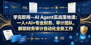 学完即用—AI Agent实战落地课:一人+AI=专业财务、审计团队,解锁财务审计自动化全新工作模式-任任的小木屋 - 热点知汇