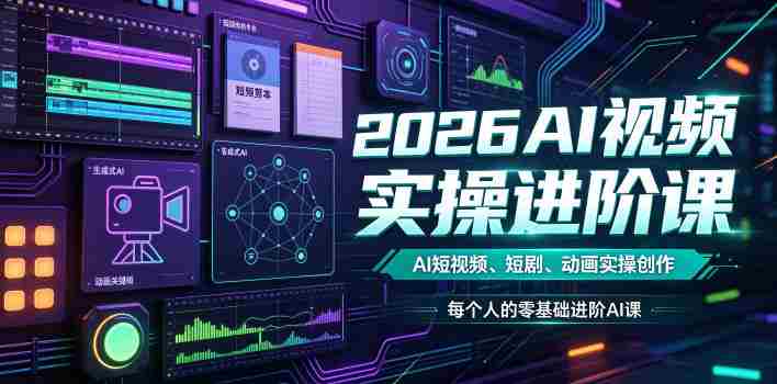 2026AI视频实操进阶课，AI短视频、短剧、动画实操创作，每个人的零基础进阶ai课（更新0825）-任任的小木屋 - 热点知汇