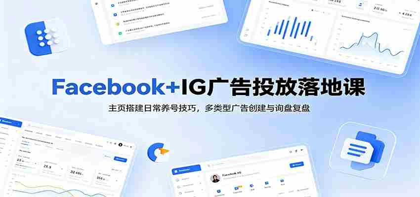 Facebook+IG广告投放落地课：主页搭建日常养号技巧，多类型广告创建与询盘复盘-任任的小木屋 - 热点知汇