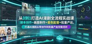 从0到1打造AI漫剧全流程实战课｜脚本创作+画面制作+音色配音+批量产出，打通AI漫剧从零创作到批量量产完整闭环-任任的小木屋 - 热点知汇
