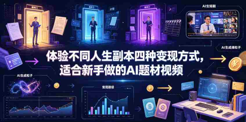 体验不同人生副本四种变现方式，适合新手做的AI题材视频-任任的小木屋 - 热点知汇