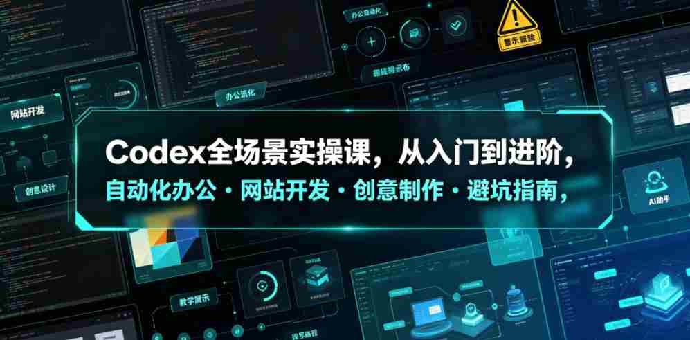 Codex全场景实操课，从入门到进阶，自动化办公・网站开发・创意制作・避坑指南，全流程教学-任任的小木屋 - 热点知汇