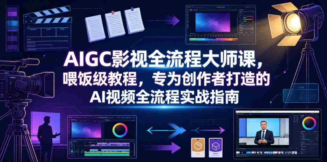 AIGC影视全流程大师课,喂饭级教程,专为创作者打造的AI视频全流程实战指南-任任的小木屋 - 热点知汇