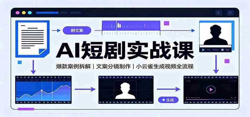 AI短剧实战课:爆款案例拆解,文案分镜制作,小云雀生成视频全流程-任任的小木屋 - 热点知汇