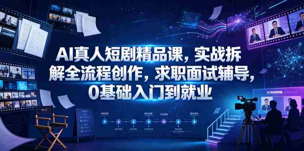 AI真人短剧精品课，实战拆解全流程创作，求职面试辅导，0基础入门到就业-任任的小木屋 - 热点知汇