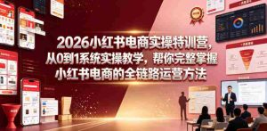 2026小红书电商实操特训营,从0到1系统实操教学,帮你完整掌握小红书电商的全链路运营方法-任任的小木屋 - 热点知汇