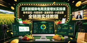 三农新媒体电商流量增长实操课,账号定位・内容创作・直播带货・小店运营,全链路实战教程-任任的小木屋 - 热点知汇