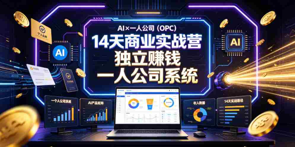AI×一人公司（OPC）14天商业实战营，用AI帮你搭建一个属于你自己的、能独立賺钱的一人公司系统-任任的小木屋 - 热点知汇