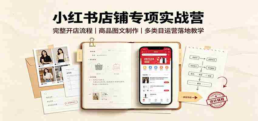 小红书店铺专项实战营：完整开店流程，商品图文制作，多类目运营落地教学-任任的小木屋 - 热点知汇