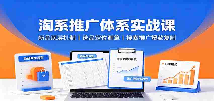 淘系推广体系实战课:新品底层机制,选品定位测算,搜索推广爆款复制-任任的小木屋 - 热点知汇