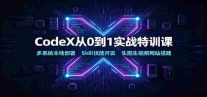 CodeX从0到1实战特训课:多系统本地部署,Skill技能开发,生图生视频网站搭建-任任的小木屋 - 热点知汇