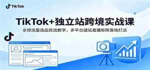 TikTok+独立站跨境实战课：全球流量选品投流教学，多平台建站直播矩阵落地打法-任任的小木屋 - 热点知汇