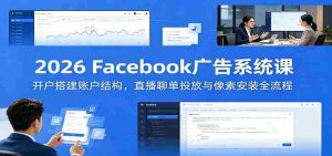 2026 Facebook广告系统课：开户搭建账户结构，直播聊单投放与像素安装全流程-任任的小木屋 - 热点知汇