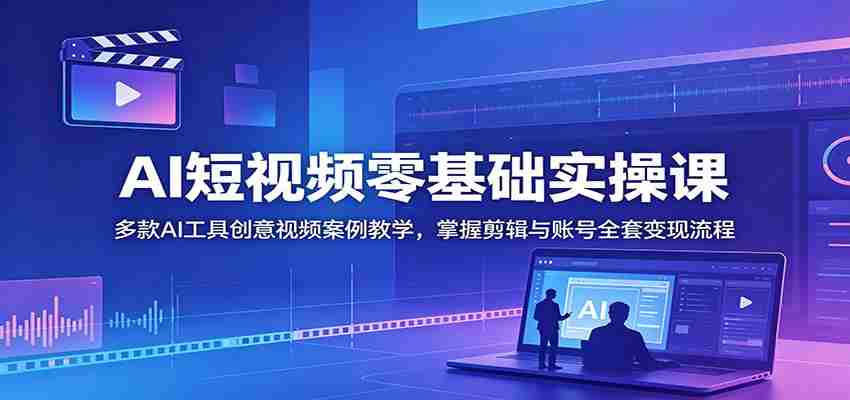 AI短视频零基础实操课：多款AI工具创意视频案例教学，掌握剪辑与账号全套变现流程-任任的小木屋 - 热点知汇