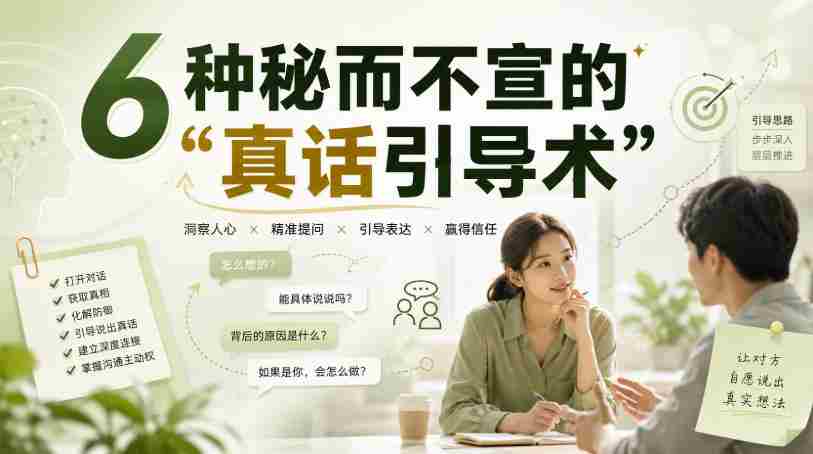 付费文章：6种秘而不宣的“真话引导术”-任任的小木屋 - 热点知汇