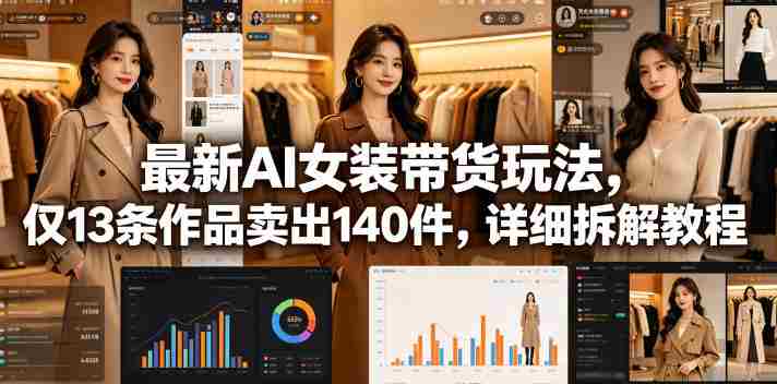 最新AI女装带货玩法，仅13条作品卖出140件，详细拆解教程-任任的小木屋 - 热点知汇