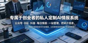 专属于创业者的私人定制AI情报系统,公众号·B站·抖音·每日情报·一站管理,把碎片信息变成可行动情报,让你更快发现项目、方法和机会-任任的小木屋 - 热点知汇