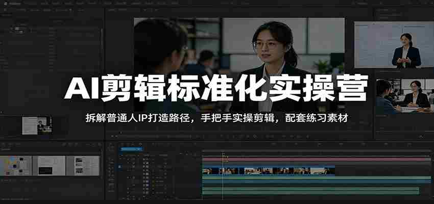 AI剪辑标准化实操营：拆解普通人IP打造路径，手把手实操剪辑，配套练习素材-任任的小木屋 - 热点知汇
