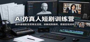 AI仿真人短剧训练营:剧本建模配音剪辑全流程,拆解成熟案例,搭建变现闭环-任任的小木屋 - 热点知汇