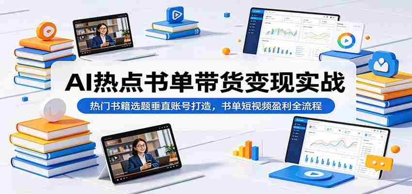 AI热点书单带货变现实战：热门书籍选题垂直账号打造，书单短视频盈利全流程-任任的小木屋 - 热点知汇