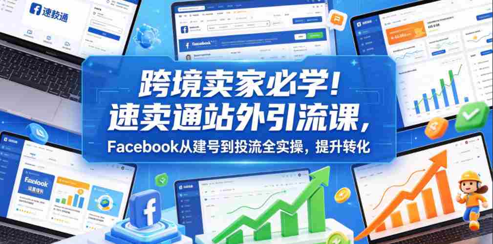跨境卖家必学!速卖通站外引流课,Facebook从建号到投流全实操,提升转化-任任的小木屋 - 热点知汇