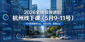 2026全域投放进阶杭州线下课(5月9-11号),包括千川投放细节sop、优化方向、复盘sop(20小时录音+字幕)-任任的小木屋 - 热点知汇