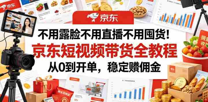 不用露脸不用直播不用囤货！京东短视频带货全教程，从0到开单，稳定賺佣金-任任的小木屋 - 热点知汇