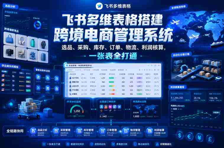 飞书多维表格搭建跨境电商管理系统,选品、采购、库存、订单、物流、利润核算,一张表全打通-任任的小木屋 - 热点知汇