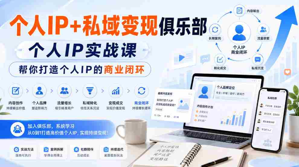 个人IP+私域变现俱乐部，个人IP实战课，帮你打造个人IP的商业闭环-任任的小木屋 - 热点知汇