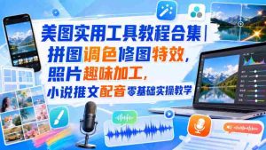 美图实用工具教程合集|拼图调色修图特效,照片趣味加工,小说推文配音零基础实操教学-任任的小木屋 - 热点知汇