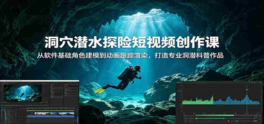 洞穴潜水探险短视频创作课:从软件基础角色建模到动画跟踪渲染,打造专业洞潜科普作品-任任的小木屋 - 热点知汇