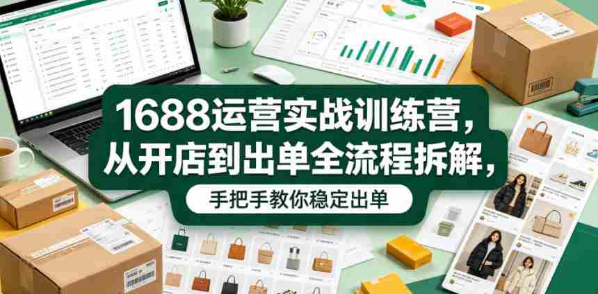 1688运营实战训练营，从开店到出单全流程拆解，手把手教你稳定出单-任任的小木屋 - 热点知汇