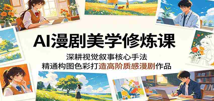 AI漫剧美学修炼课：深耕视觉叙事核心手法，精通构图色彩打造高阶质感漫剧作品-任任的小木屋 - 热点知汇