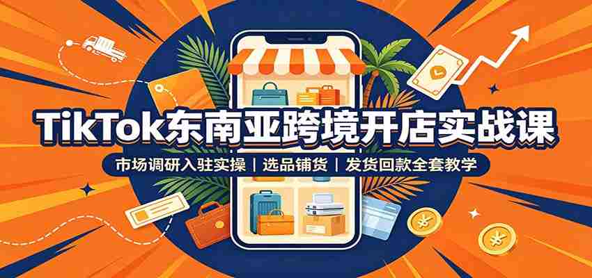 TikTok东南亚跨境开店实战课：市场调研入驻实操，选品铺货，发货回款全套教学-任任的小木屋 - 热点知汇