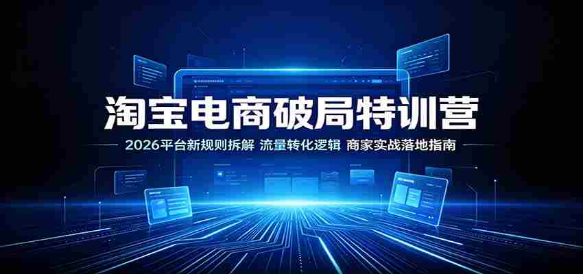 淘宝电商破局特训营：2026平台新规则拆解，流量转化逻辑，商家实战落地指南-任任的小木屋 - 热点知汇