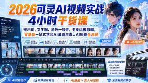 2026可灵AI视频实战4小时干货课｜提示词、文生图、角色一致性、专业运镜剪辑，零基础一站式学会AI漫剧与真人AI短剧全流程-任任的小木屋 - 热点知汇