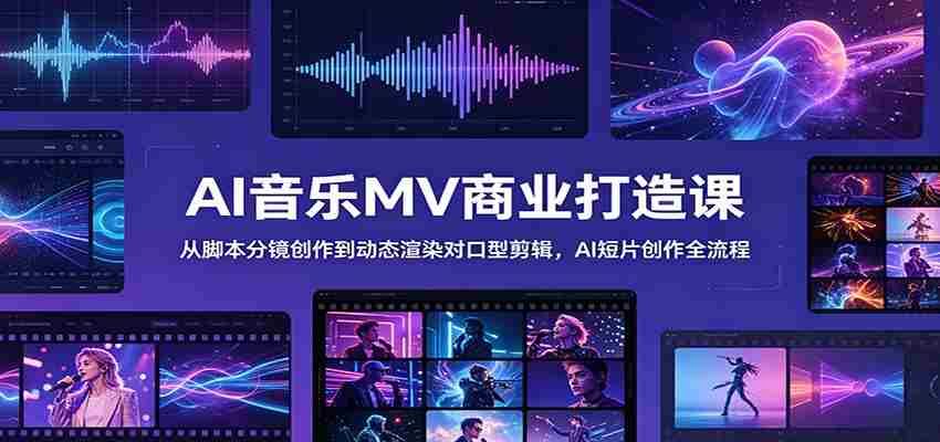 AI音乐MV商业打造课：从脚本分镜创作到动态渲染对口型剪辑，AI短片创作全流程-任任的小木屋 - 热点知汇