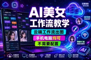 AI美女工作流教学,云端工作流出图,手机电脑均可,不需要配置,快速起号涨粉-任任的小木屋 - 热点知汇