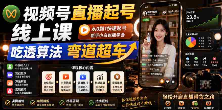 视频号直播起号线上课,吃透算法弯道超车(2026年6月)-任任的小木屋 - 热点知汇