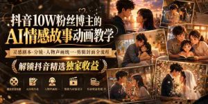 抖音10W粉丝博主的AI情感故事动画教学，灵感剧本‑分镜‑人物声画统一‑剪辑封面全流程，解锁抖音精选独家收益-任任的小木屋 - 热点知汇