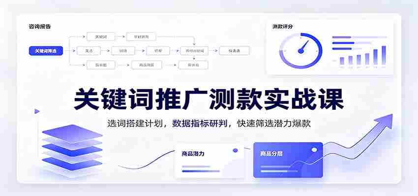 关键词推广测款实战课：选词搭建计划，数据指标研判，快速筛选潜力爆款-任任的小木屋 - 热点知汇