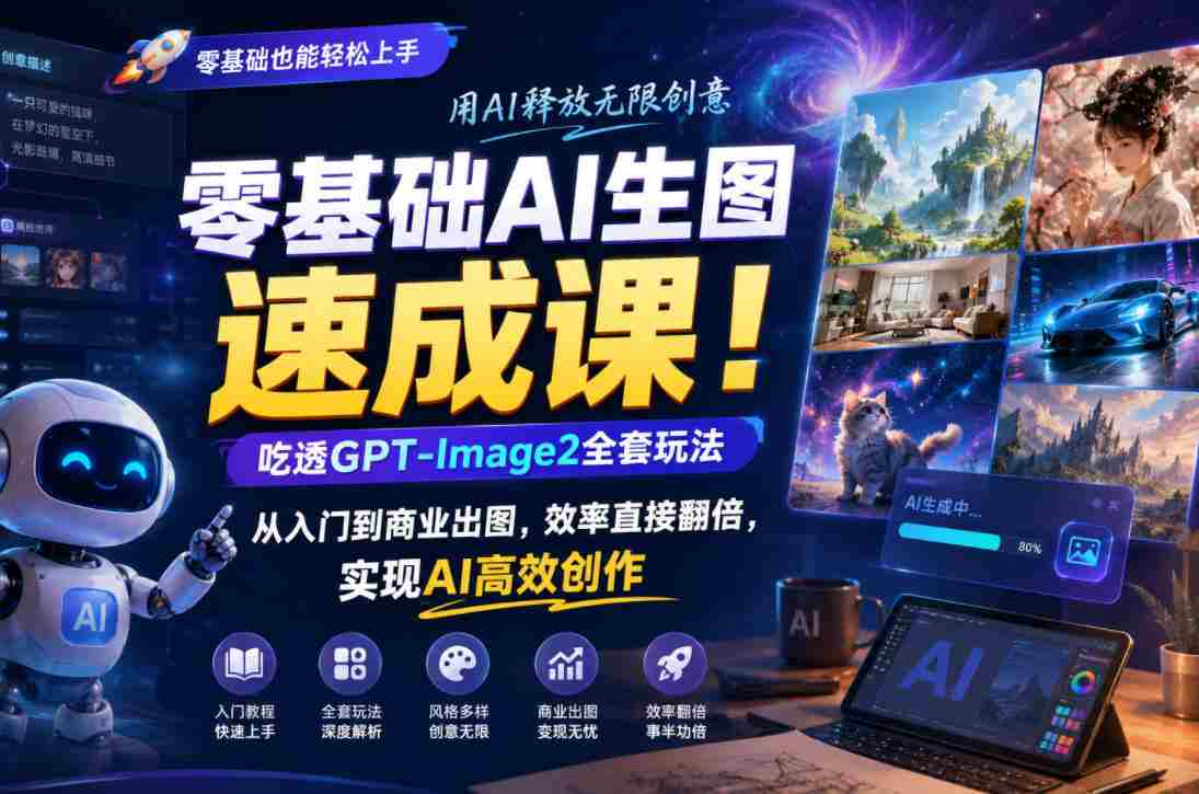 零基础AI生图速成课！吃透GPT-Image2全套玩法，从入门到商业出图，效率直接翻倍，实现AI高效创作-任任的小木屋 - 热点知汇